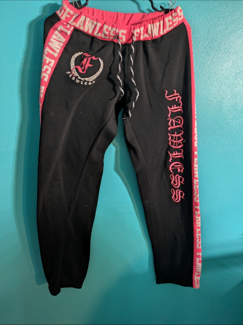 Bobbie Brooks‎ Black Joggers with Pink Waistband & Side Trim